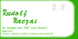 rudolf maczai business card